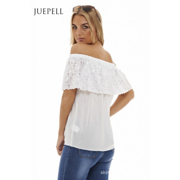 épaule blouse en dentelle des femmes